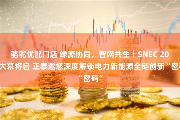 骆驼优配门店 绿源协同，智网共生｜SNEC 2025大幕将启 正泰邀您深度解锁电力新能源全链创新“密码”