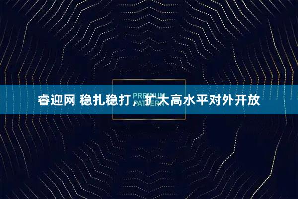 睿迎网 稳扎稳打，扩大高水平对外开放