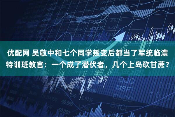 优配网 吴敬中和七个同学叛变后都当了军统临澧特训班教官：一个成了潜伏者，几个上岛砍甘蔗？